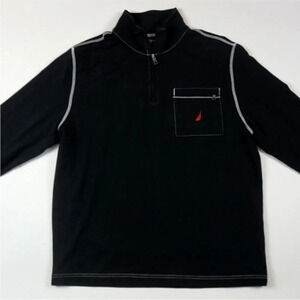 Nautica Long Sleeve 1/4 Zip Shirt Zip Pocket XL